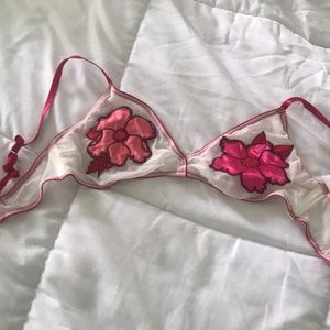 Urban Outfitters Mesh Flower Bralette